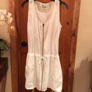 White drawstring dress